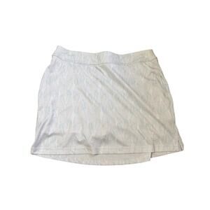 Greg Norman Golf Skort Medium White Feather Print Active Athletic Pockets